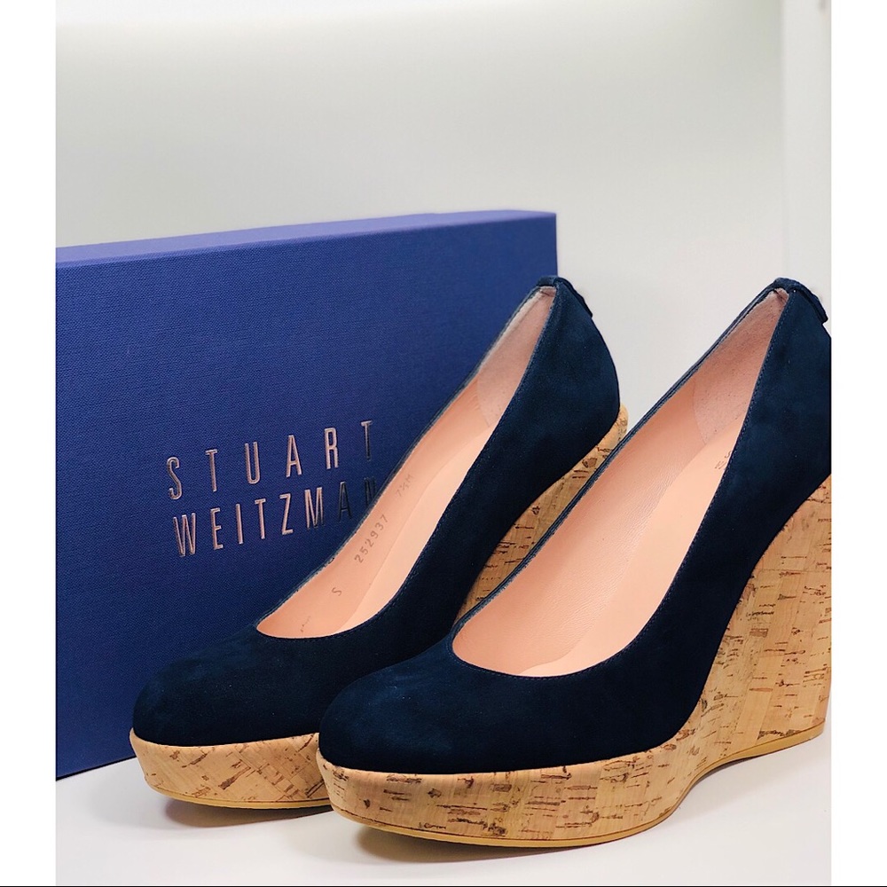 ❤️Stuart Weitzman corkswoon navy cork wedges